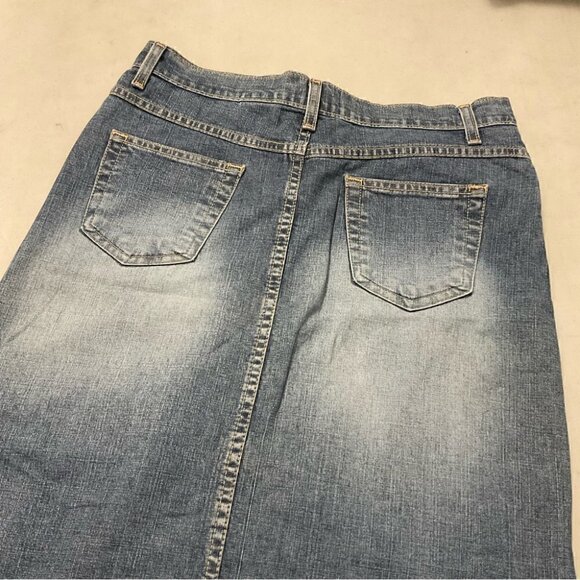 Vintage 90s R4R Jeans Maxi Denim Skirt - Picture 3 of 7